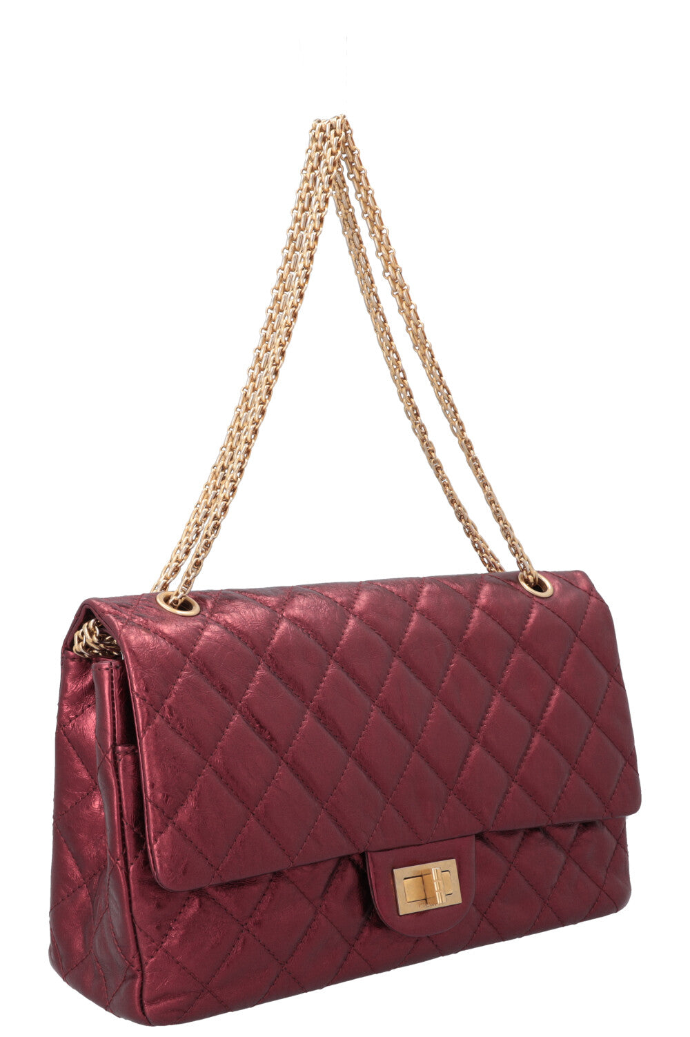 CHANEL 2.55 Reissue Double Flap Maxi Bag Metallic Red