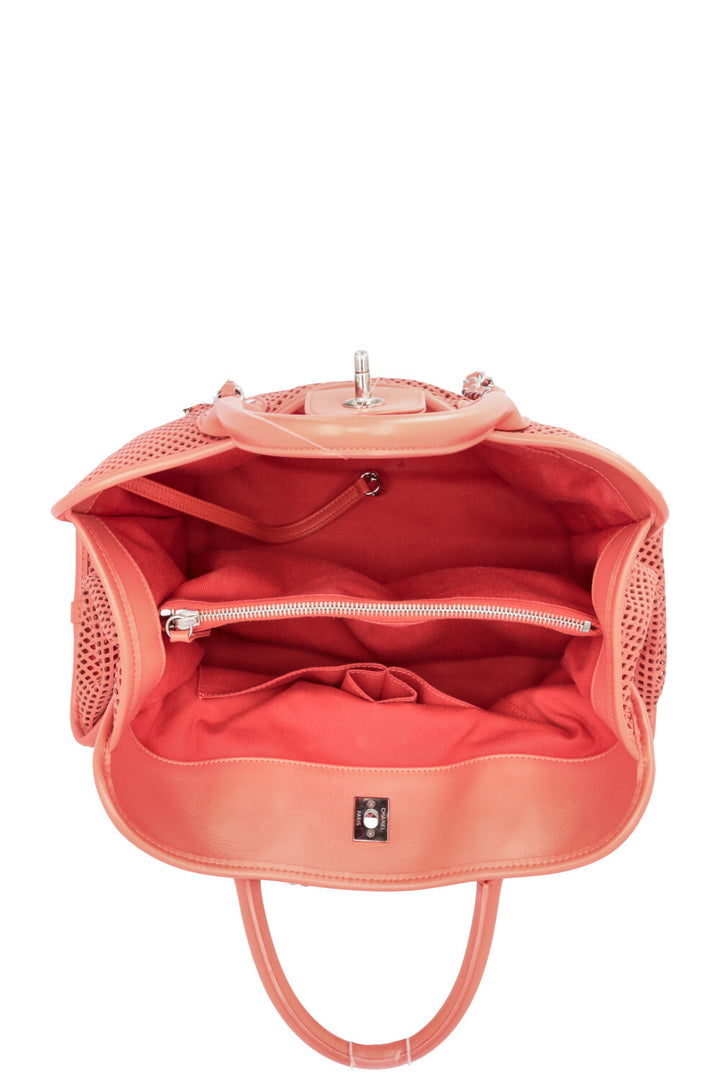 CHANEL Up in the Air Tote Leather Coral