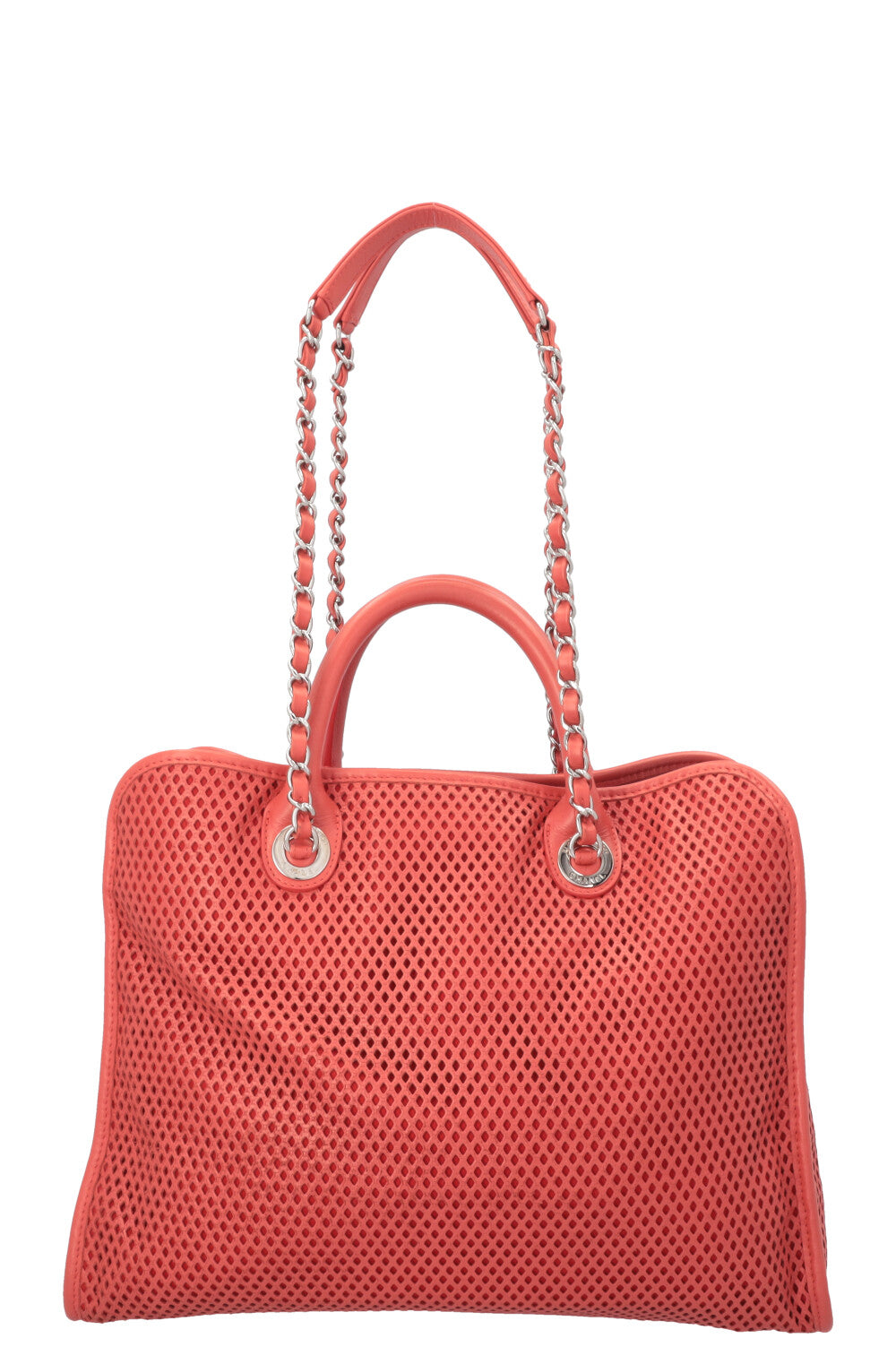 CHANEL Up in the Air Tote Leather Coral