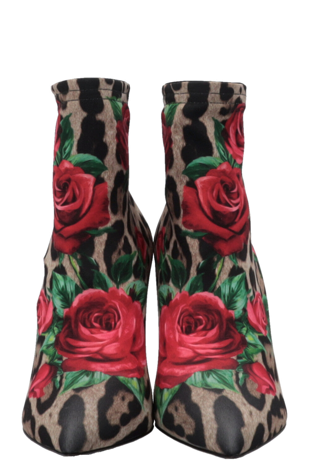 DOLCE&GABBANA Cheetah Rose Sock Heels