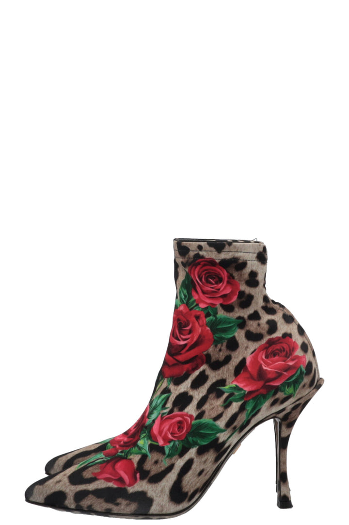 DOLCE&GABBANA Cheetah Rose Sock Heels