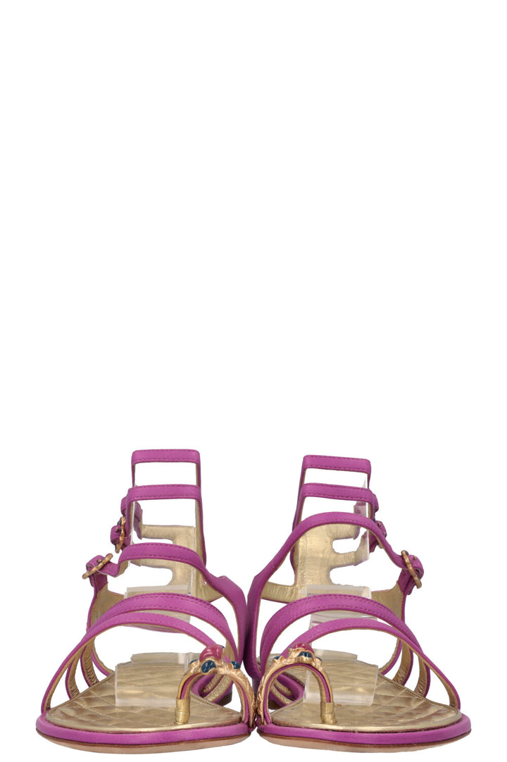 CHANEL 2015 Gripoix Sandals Purple