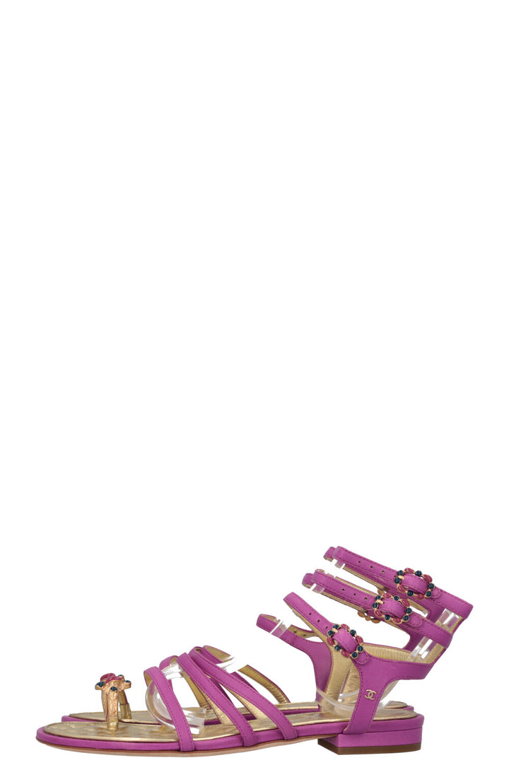CHANEL 2015 Gripoix Sandals Purple
