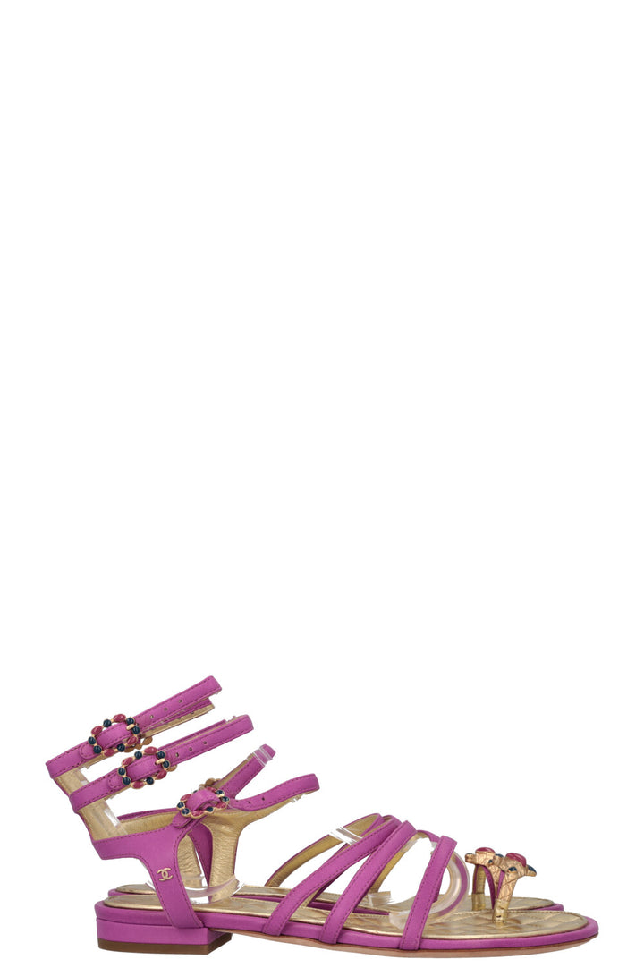 CHANEL 2015 Gripoix Sandals Purple
