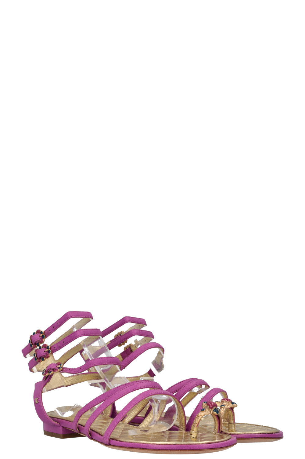 CHANEL 2015 Gripoix Sandals Purple