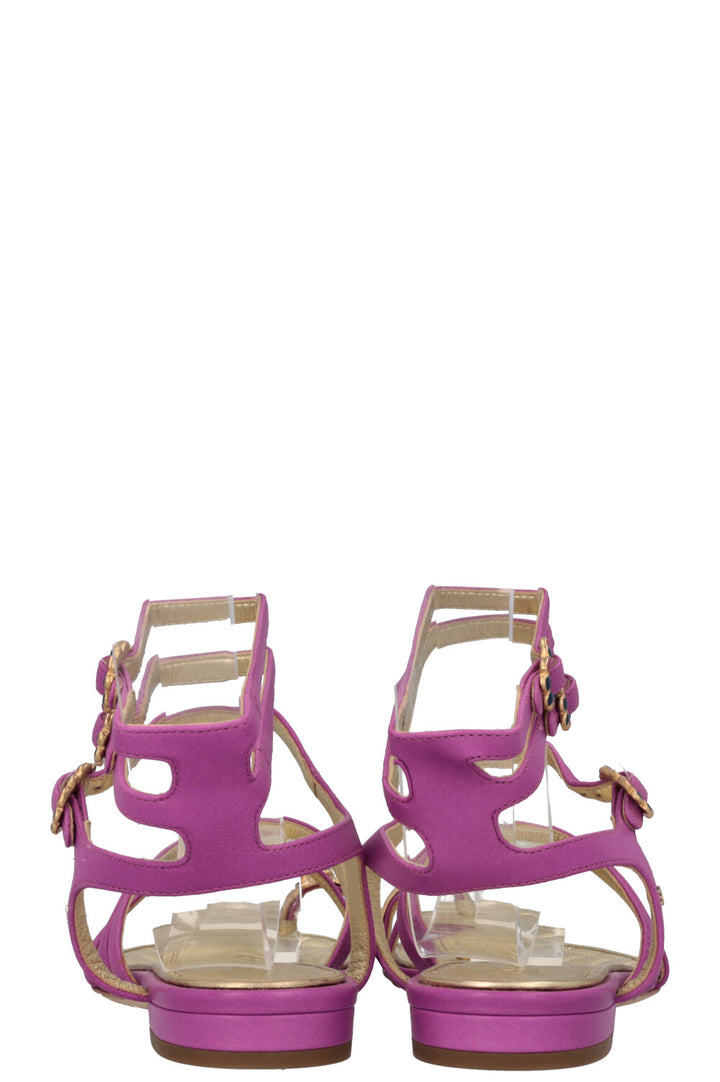 CHANEL 2015 Gripoix Sandals Purple