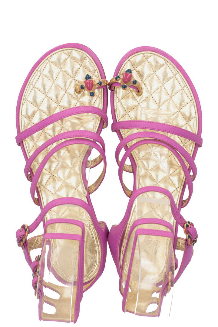 CHANEL 2015 Gripoix Sandals Purple