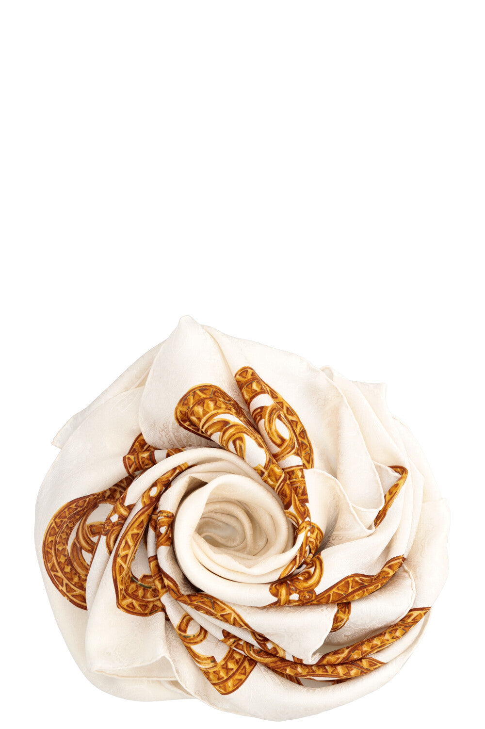 CHANEL Vintage Scarf 90 Silk Chain White
