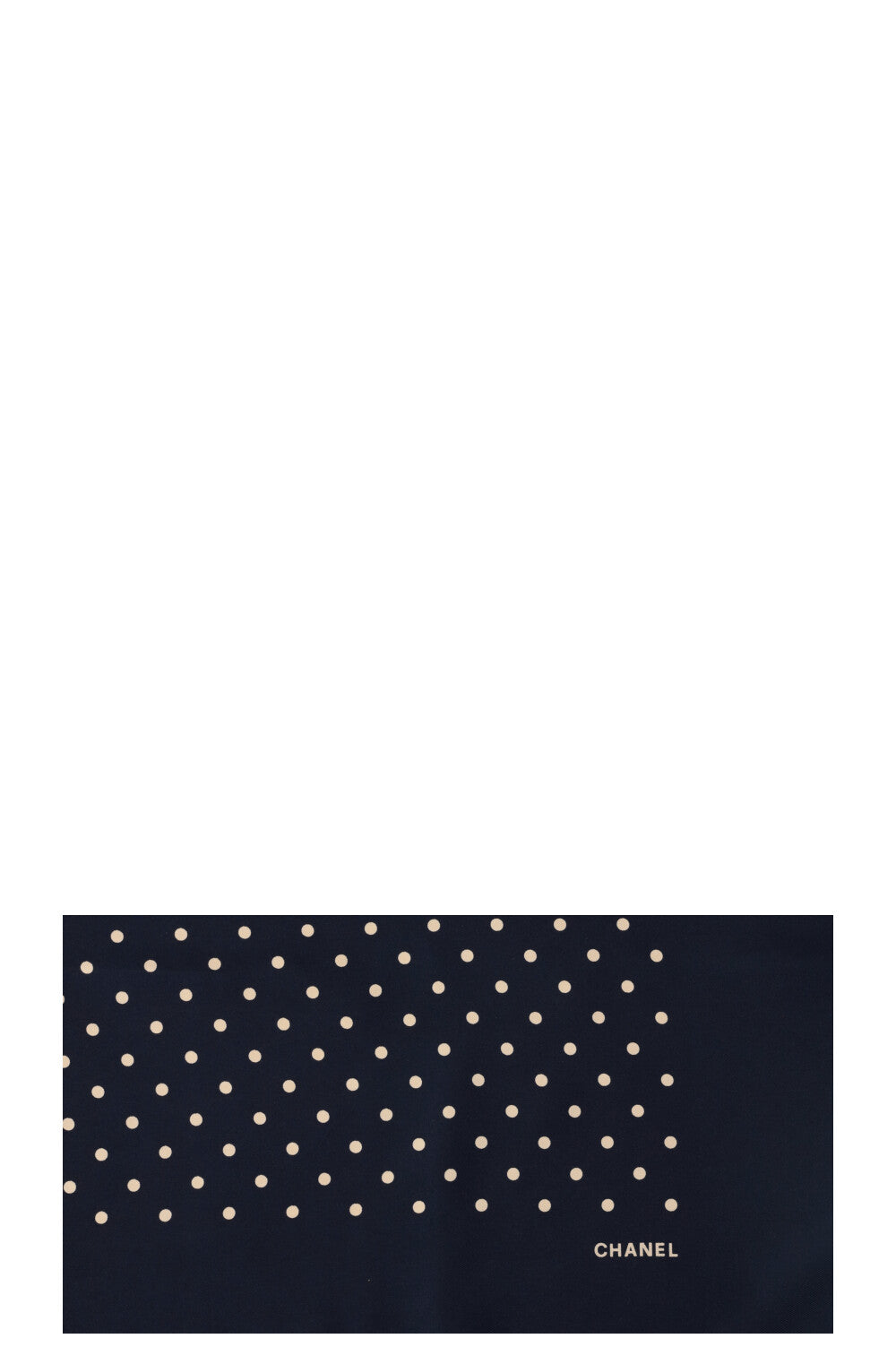 CHANEL Scarf 90 Silk Polkadots Navy Blue