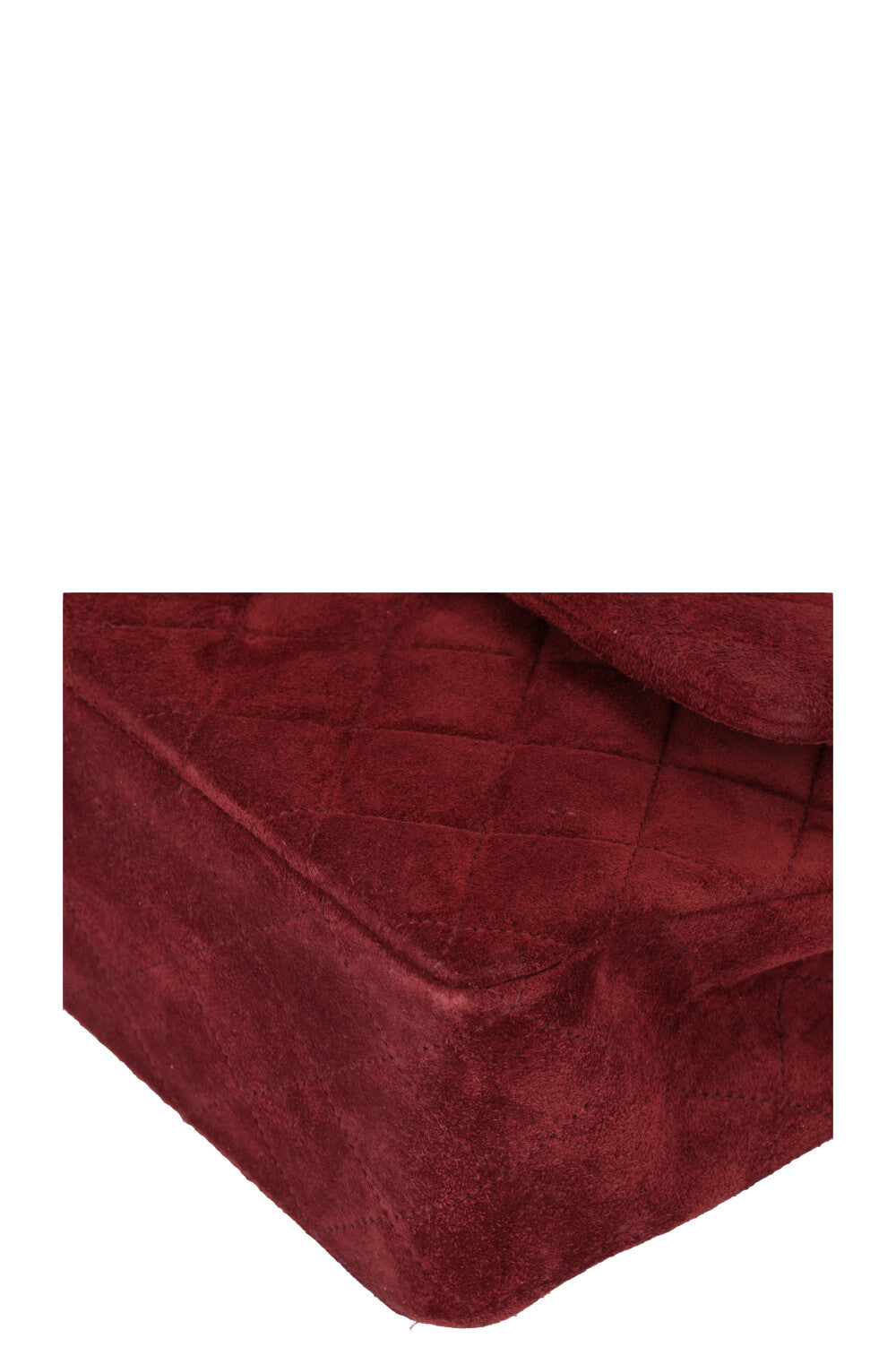 CHANEL Vintage Double Flap Bag Suede Burgundy