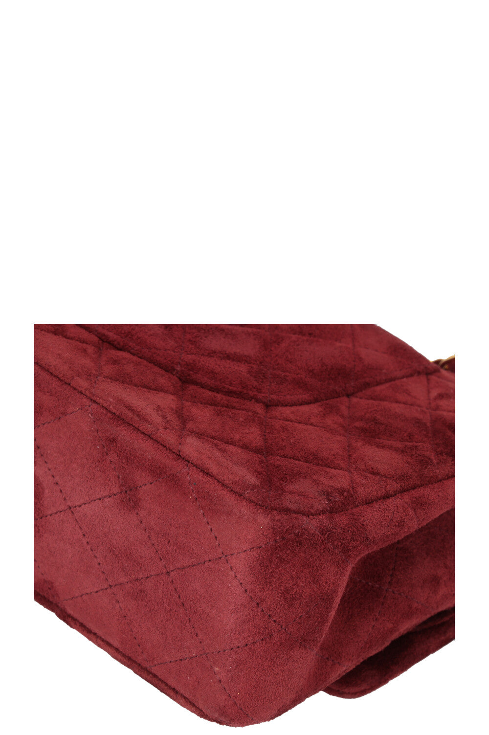 CHANEL Vintage Double Flap Bag Suede Burgundy