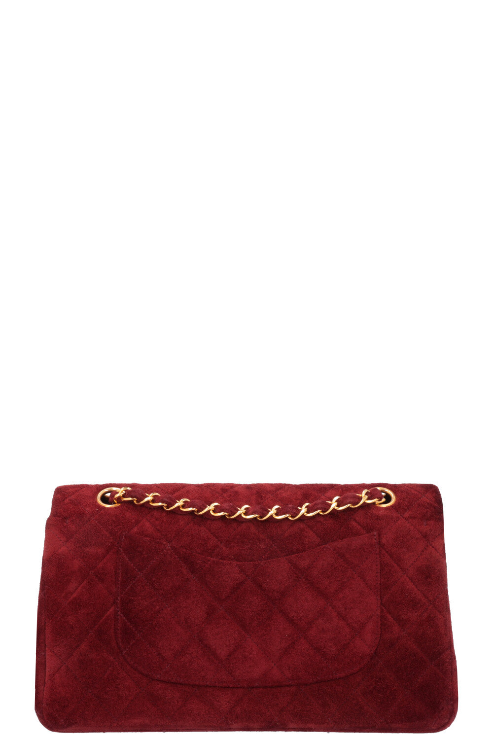 CHANEL Vintage Double Flap Bag Suede Burgundy