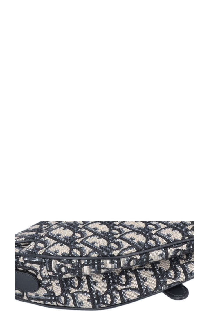 CHRISTIAN DIOR Saddle Bag toile oblique bleue