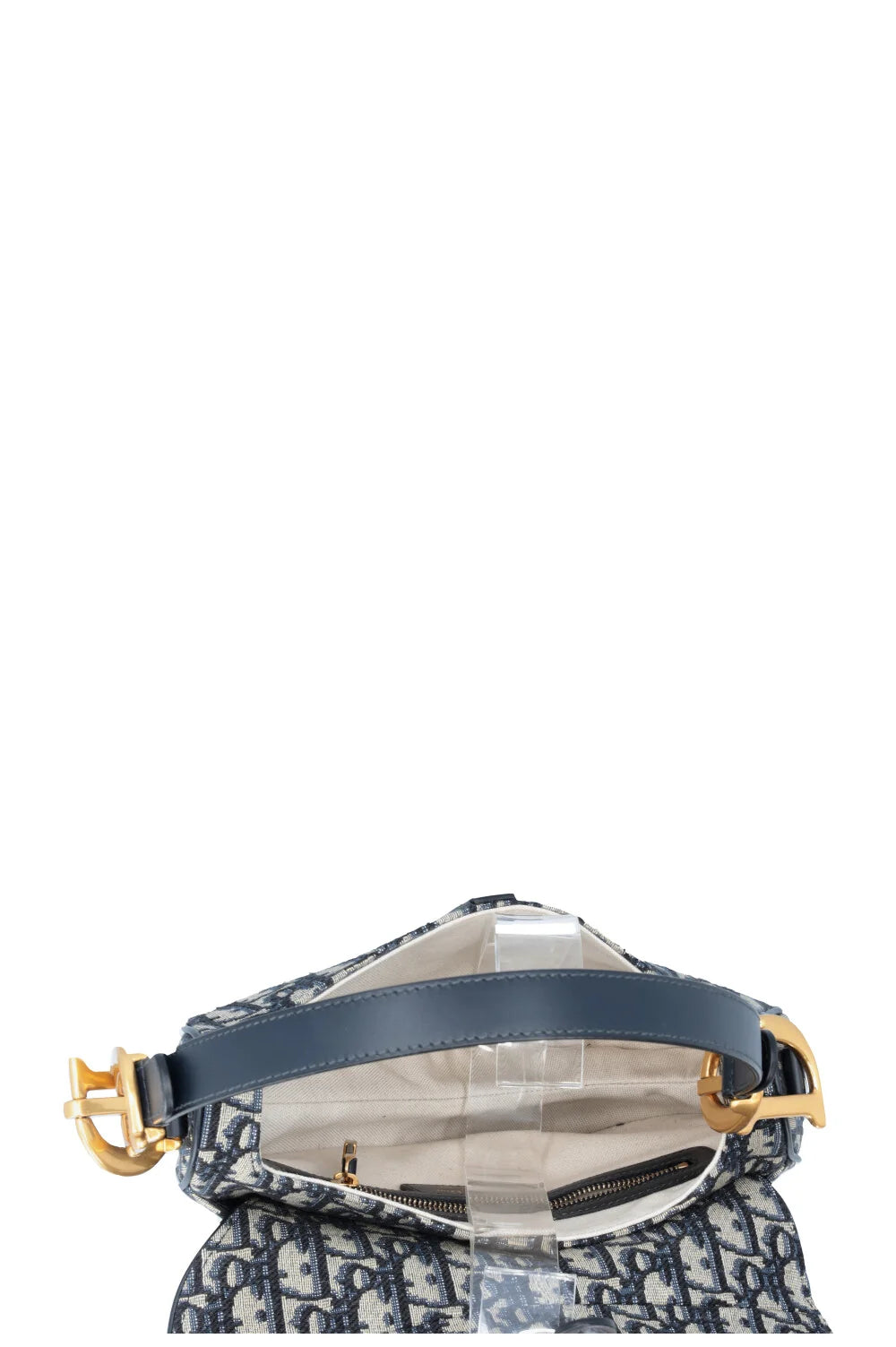 CHRISTIAN DIOR Saddle Bag toile oblique bleue