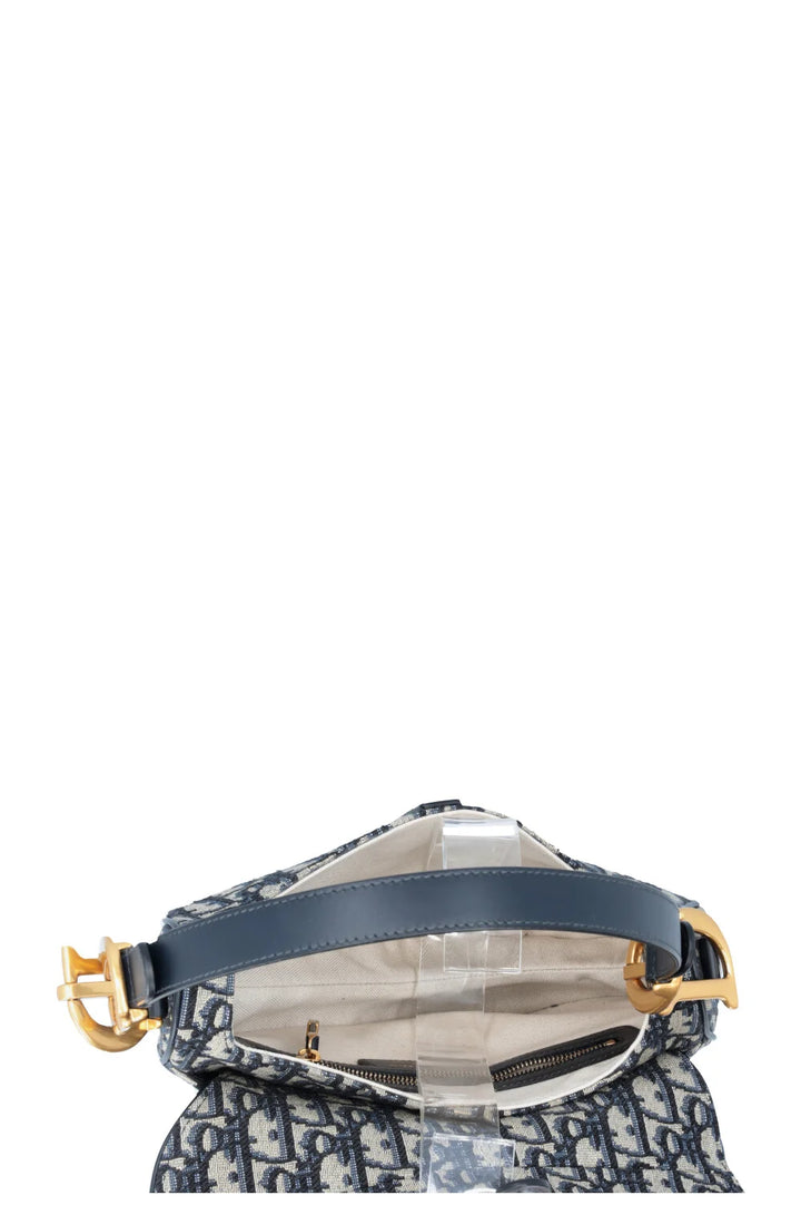 CHRISTIAN DIOR Saddle Bag toile oblique bleue