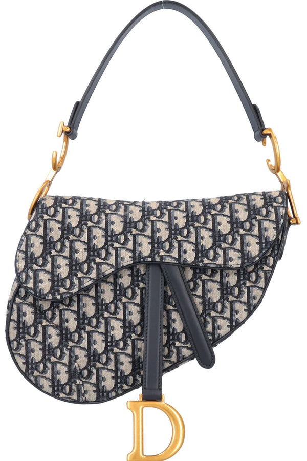 CHRISTIAN DIOR Saddle Bag Oblique Blue