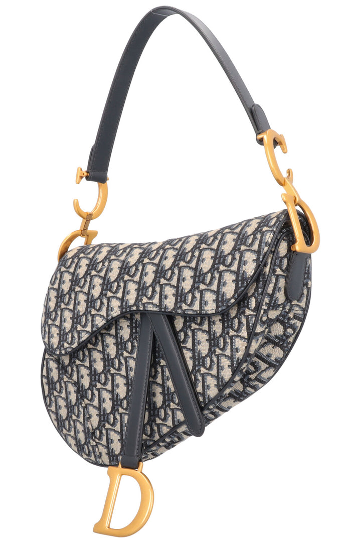 CHRISTIAN DIOR Saddle Bag Oblique Blue