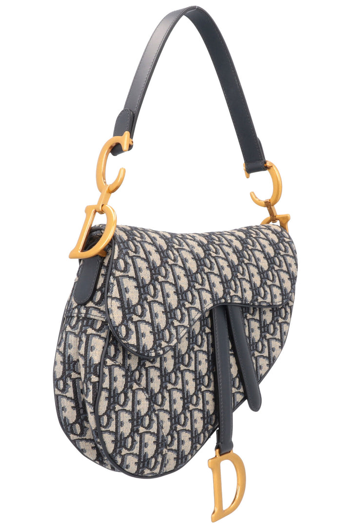 CHRISTIAN DIOR Saddle Bag Oblique Blue