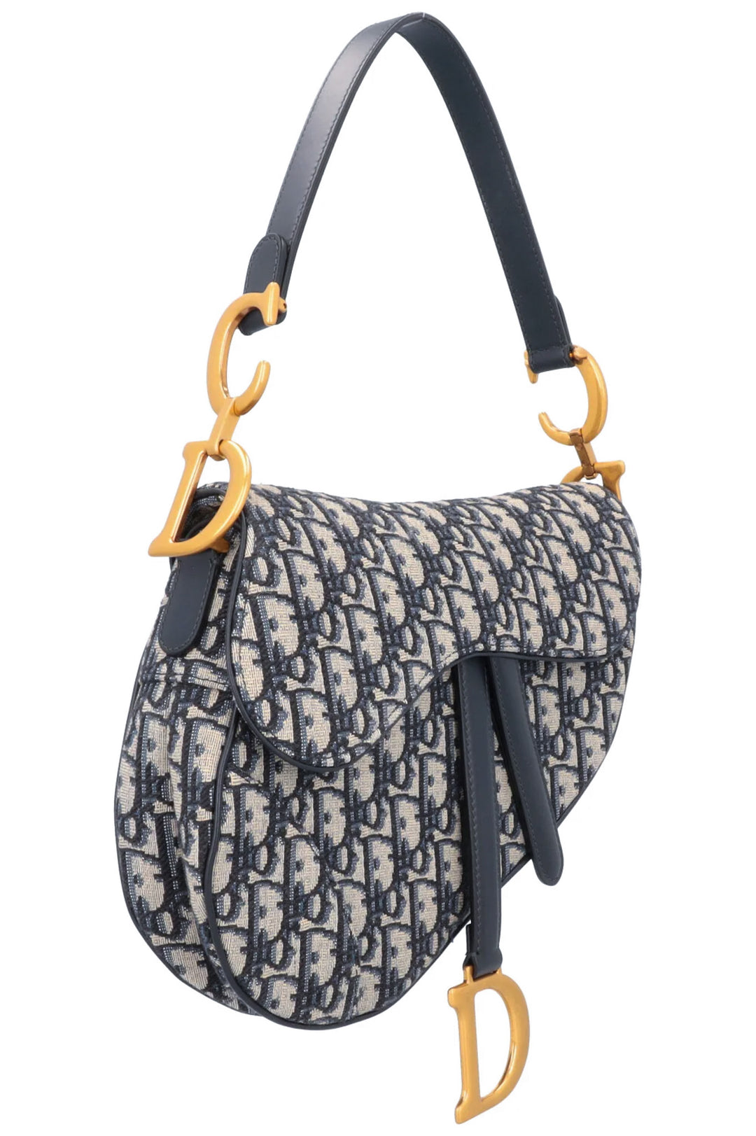 CHRISTIAN DIOR Saddle Bag toile oblique bleue