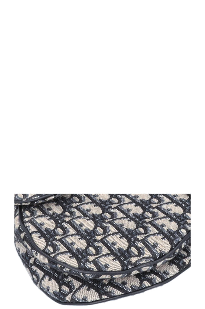 CHRISTIAN DIOR Saddle Bag toile oblique bleue