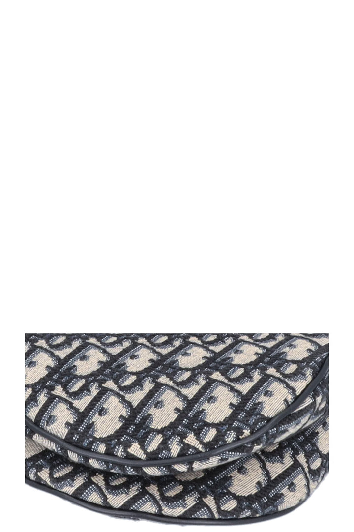 CHRISTIAN DIOR Saddle Bag toile oblique bleue