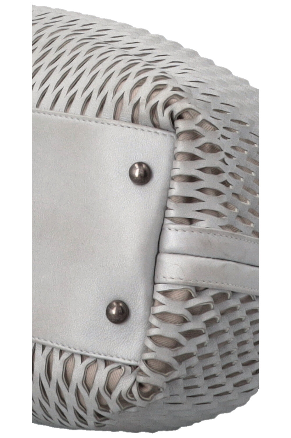 CHANEL Laser Cut Perforated CC Tote Bag Silver