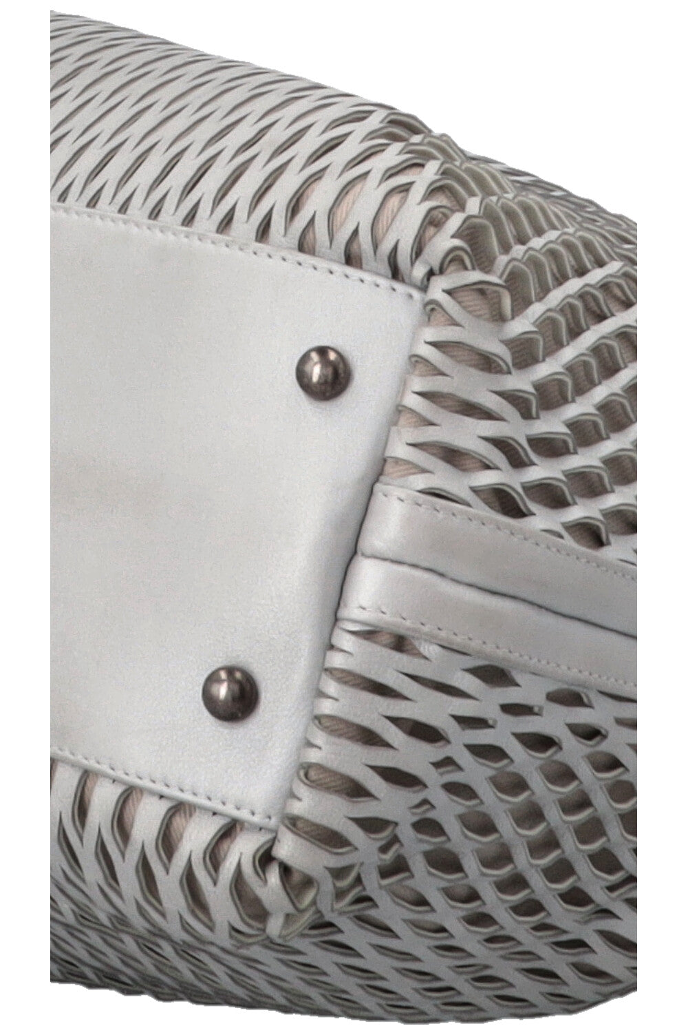 CHANEL Laser Cut Perforated CC Tote Bag Silver