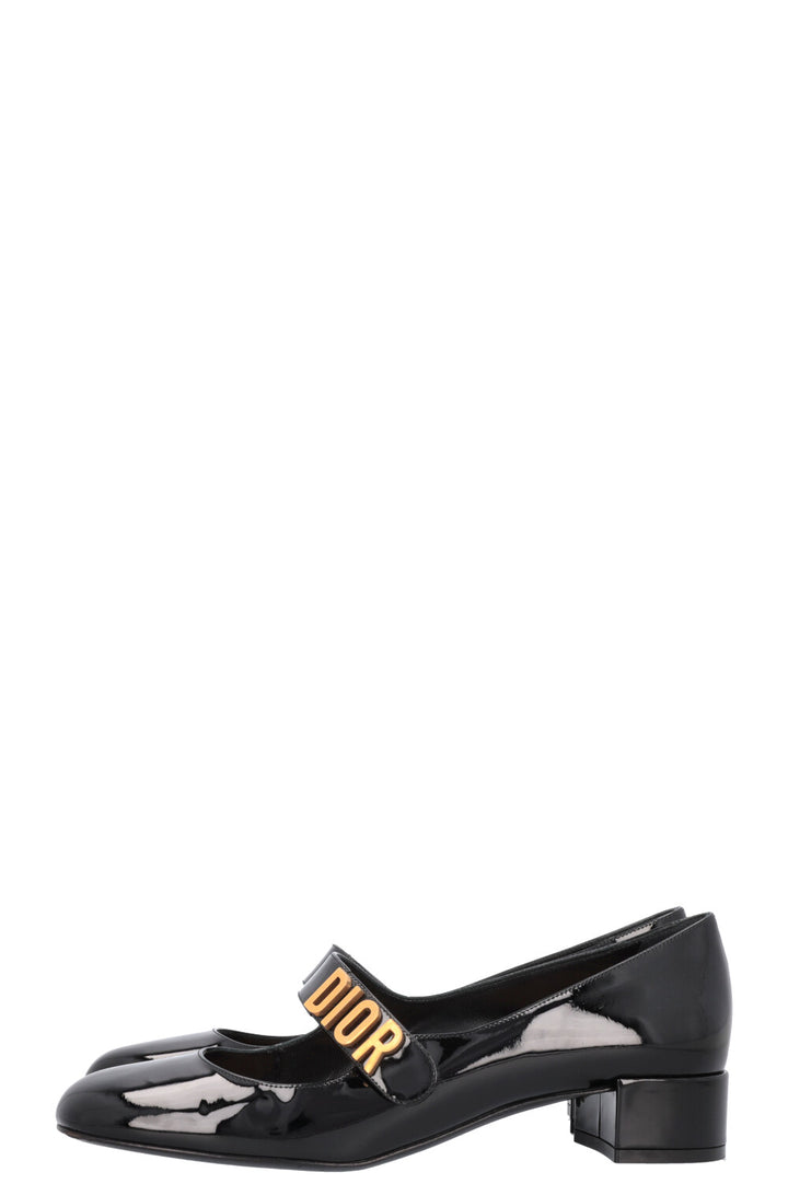 CHRISTIAN DIOR Baby-D Mary Jane Heels Patent Black