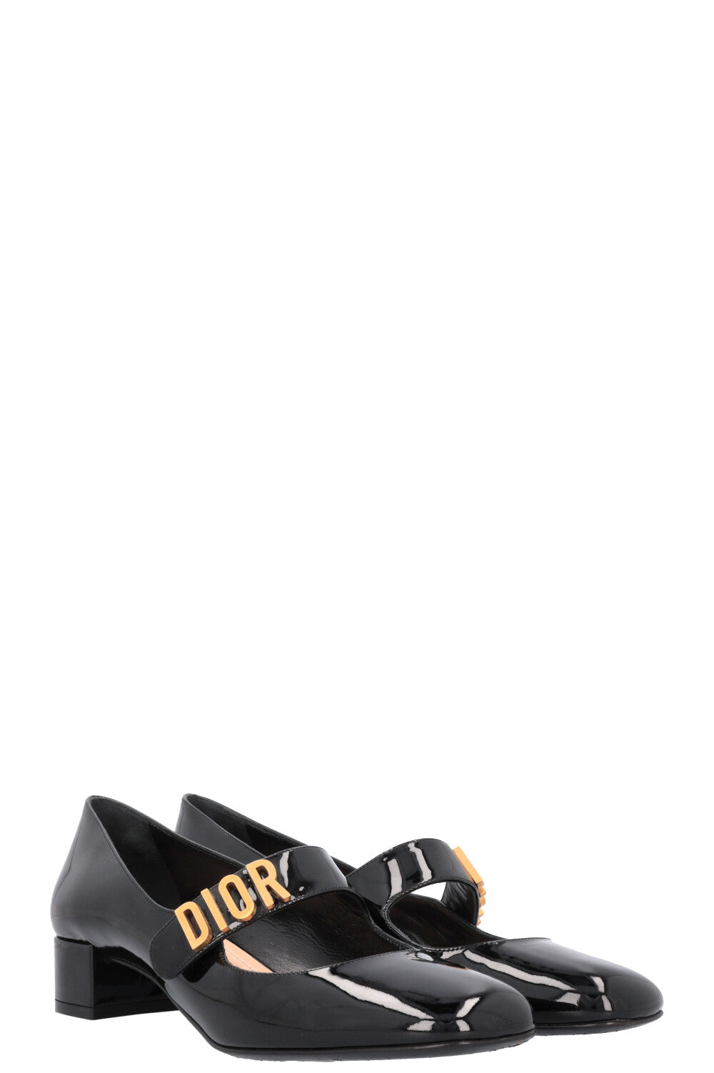 CHRISTIAN DIOR Baby-D Mary Jane Heels Patent Black