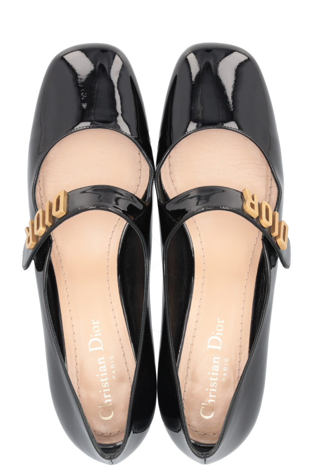 CHRISTIAN DIOR Baby-D Mary Jane Heels Patent Black