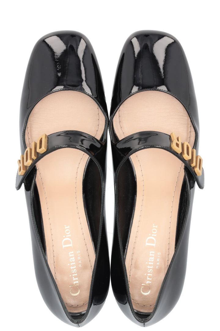 CHRISTIAN DIOR Baby-D Mary Jane Heels Patent Black