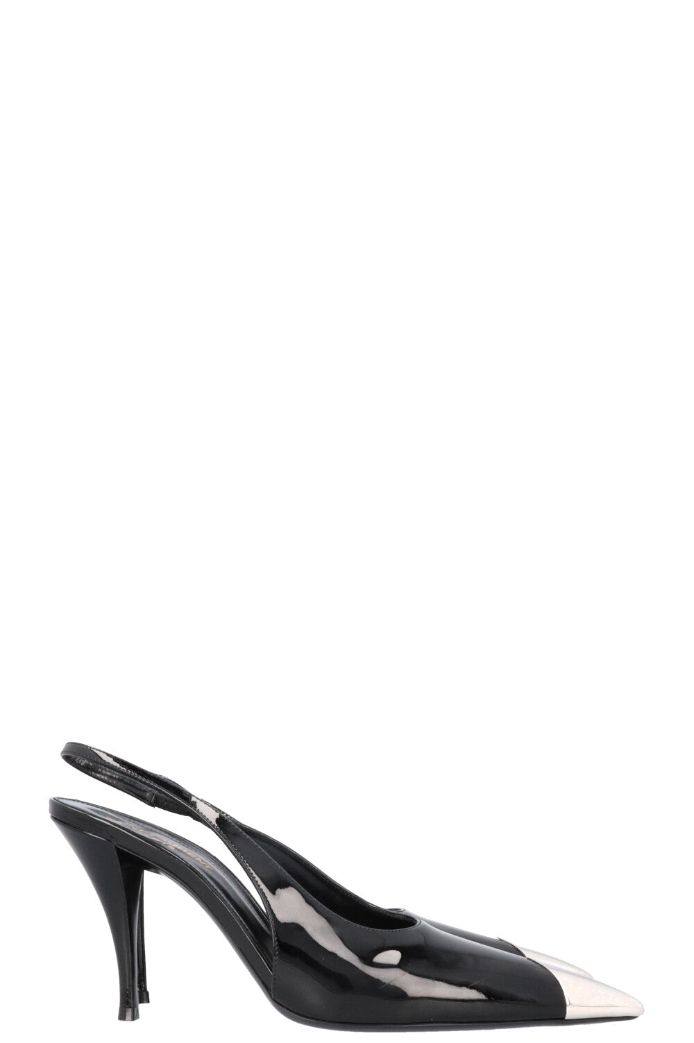 SAINT LAURENT Avenue 95 Heels Patent Black Silver