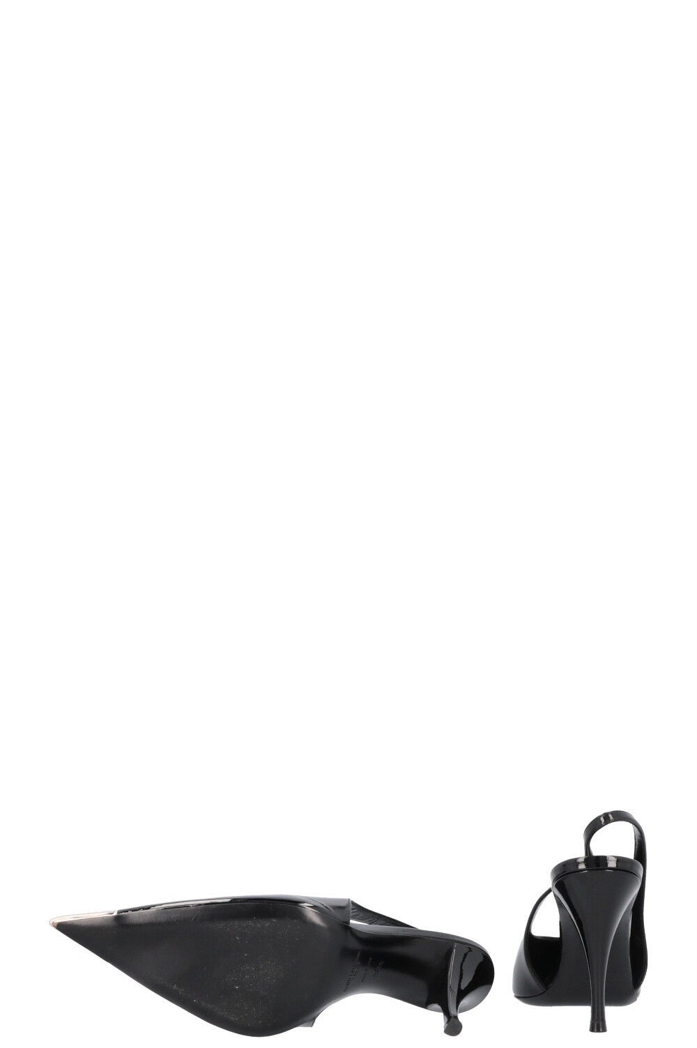 SAINT LAURENT Avenue 95 Heels Patent Black Silver