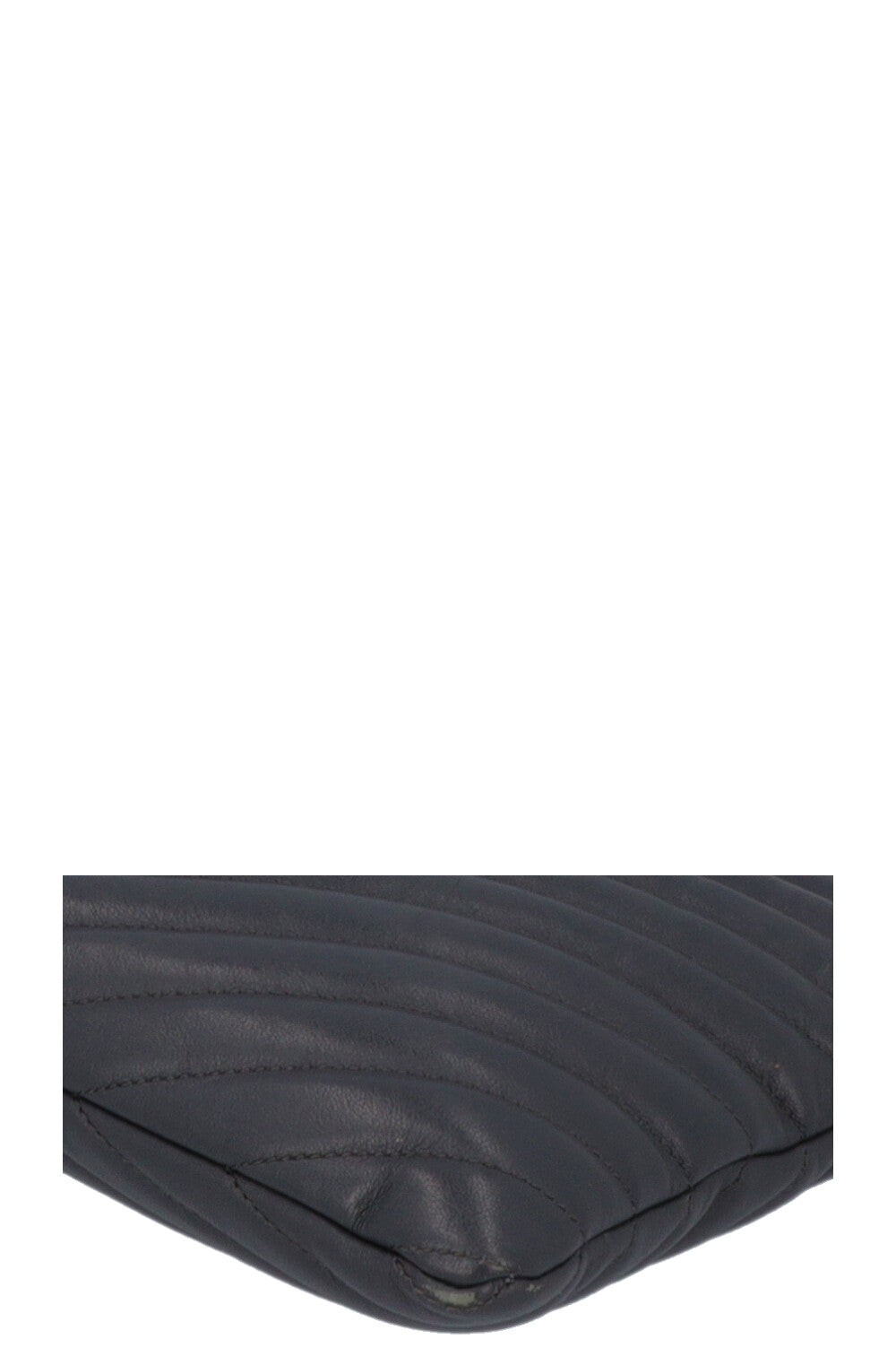 SAINT LAURENT V Stitch Cassandre Zip Clutch Grey