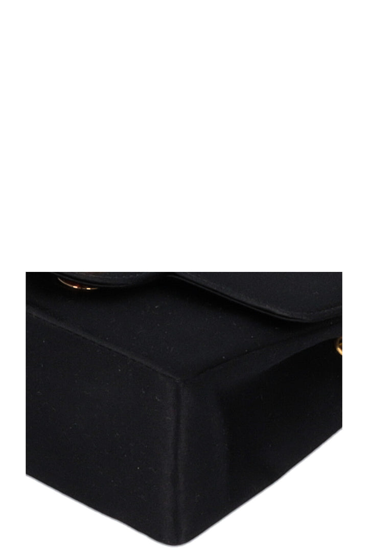 CHANEL Mini Square Satin Crossbody Bag Black