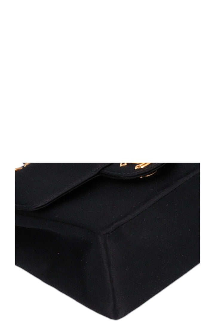 CHANEL Mini Square Satin Crossbody Bag Black