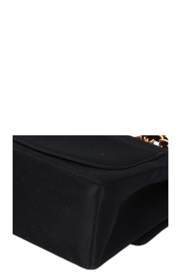 CHANEL Mini Square Satin Crossbody Bag Black