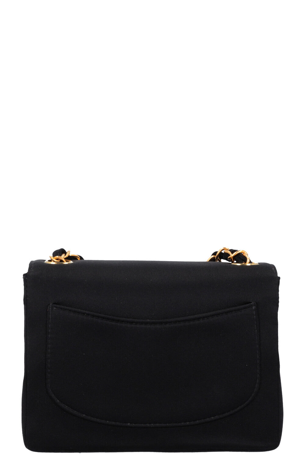CHANEL Mini Square Satin Crossbody Bag Black