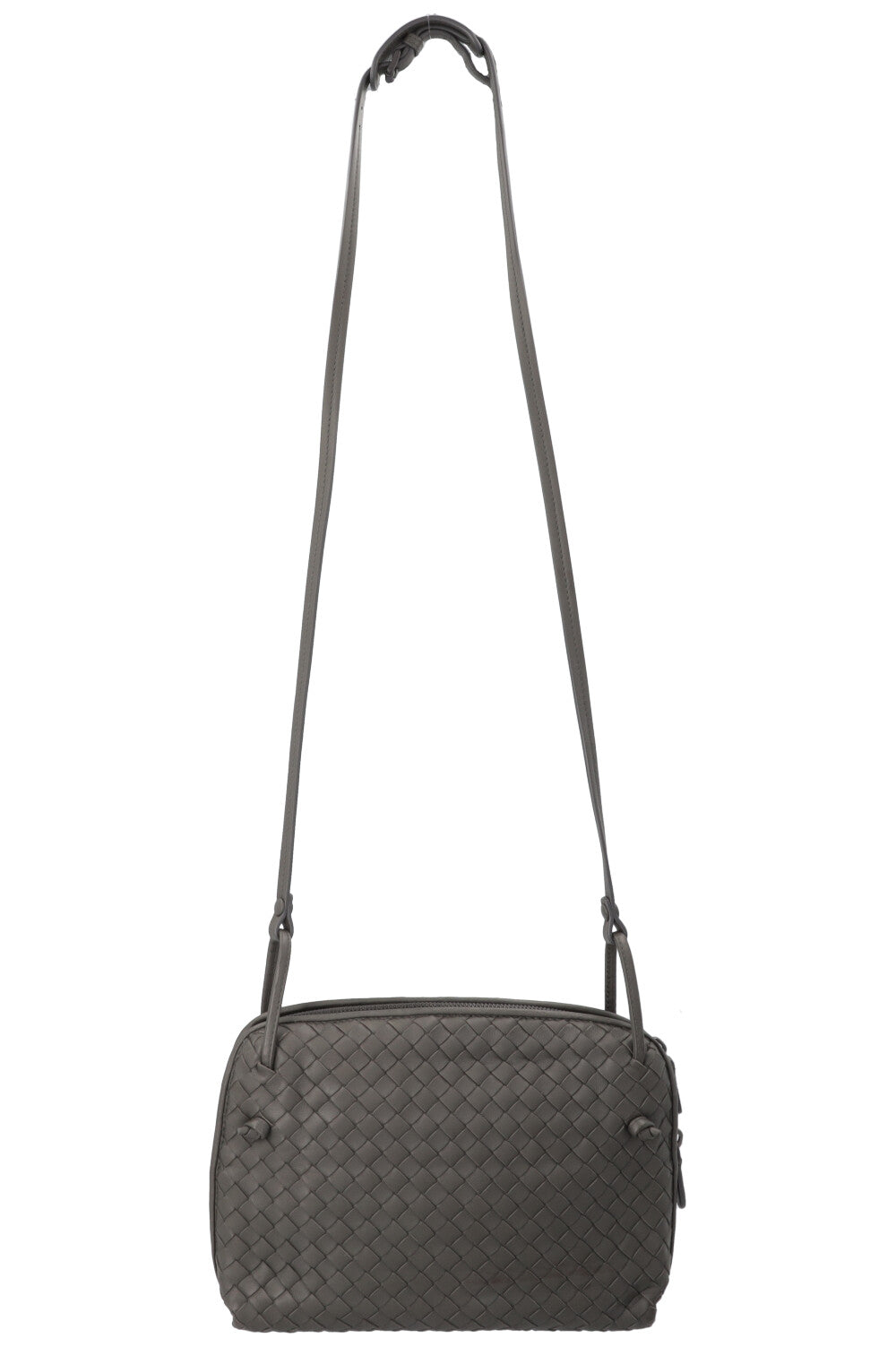 BOTTEGA VENETA Nodini Crossbody Bag Intrecciato Grey