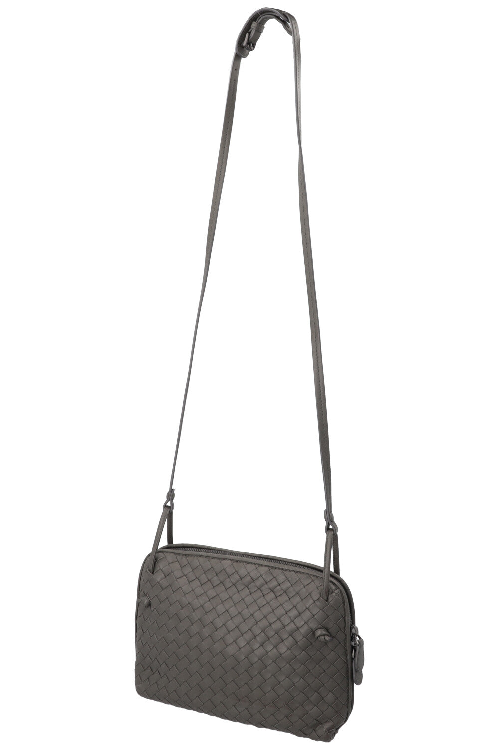 BOTTEGA VENETA Nodini Crossbody Bag Intrecciato Grey