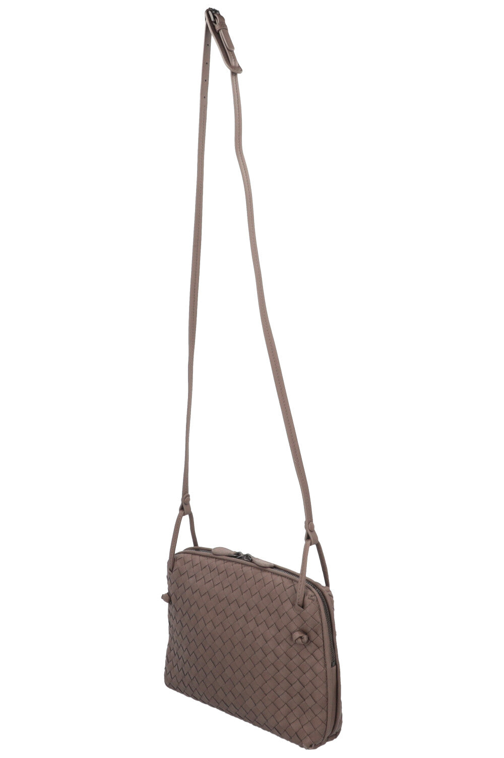 BOTTEGA VENETA Nodini Crossbody Bag Intrecciato Taupe