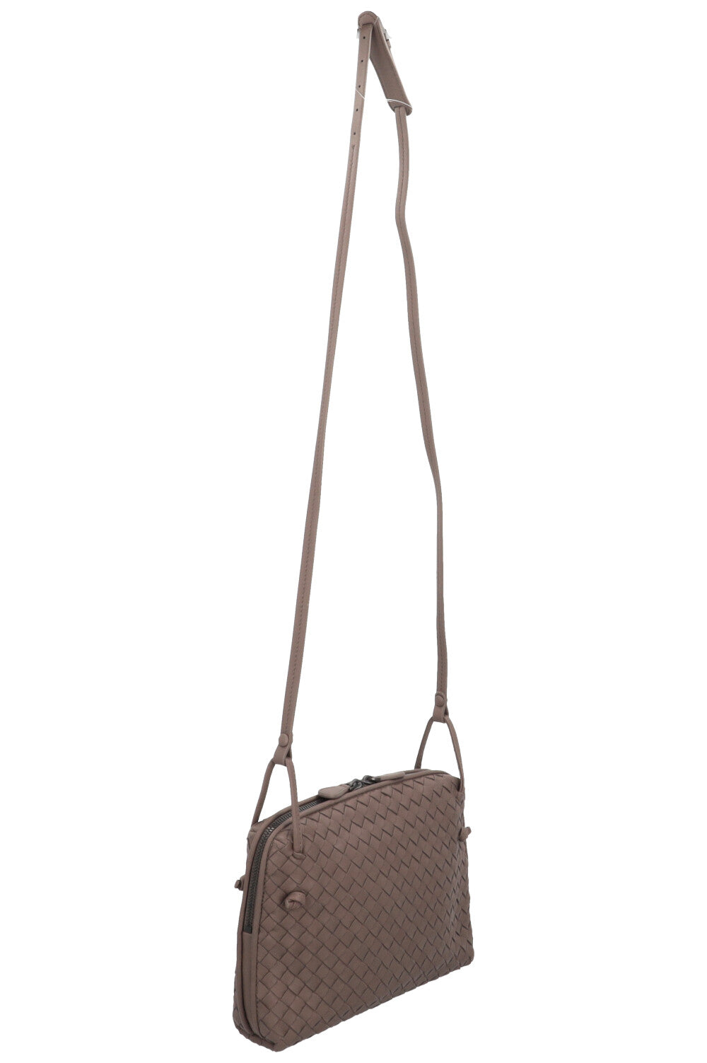 BOTTEGA VENETA Nodini Crossbody Bag Intrecciato Taupe