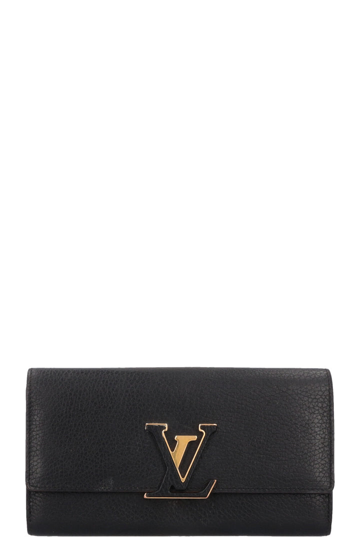 LOUIS VUITTON Capucines Wallet Black Taurillon