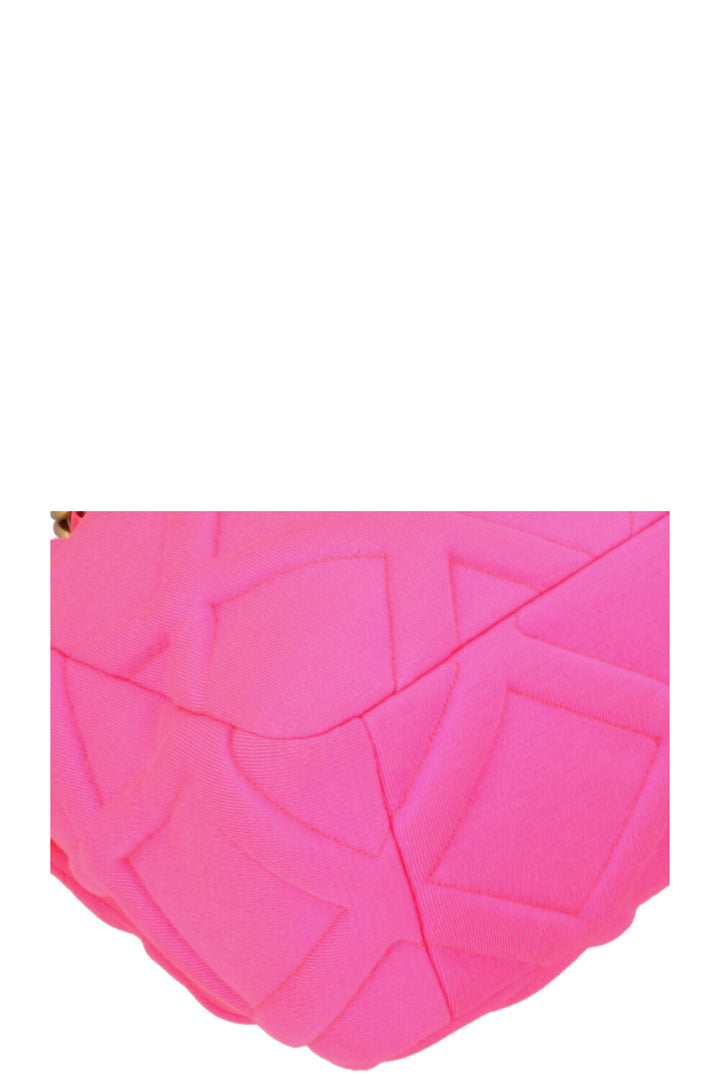 CHANEL 19 Medium Crossbody Bag Neon Pink Canvas