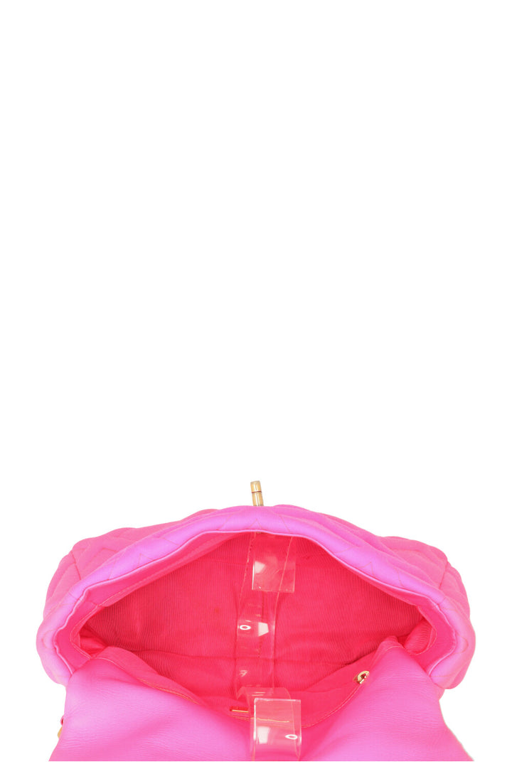 CHANEL 19 Medium Crossbody Bag Neon Pink Canvas