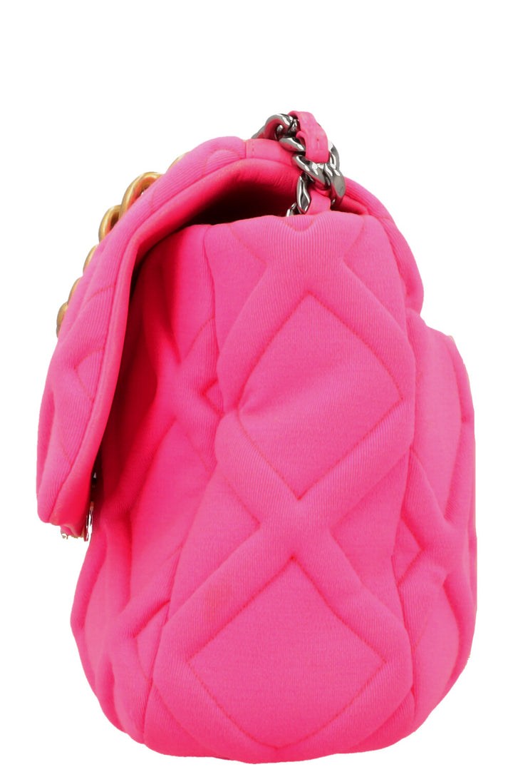 CHANEL 19 Medium Crossbody Bag Neon Pink Canvas