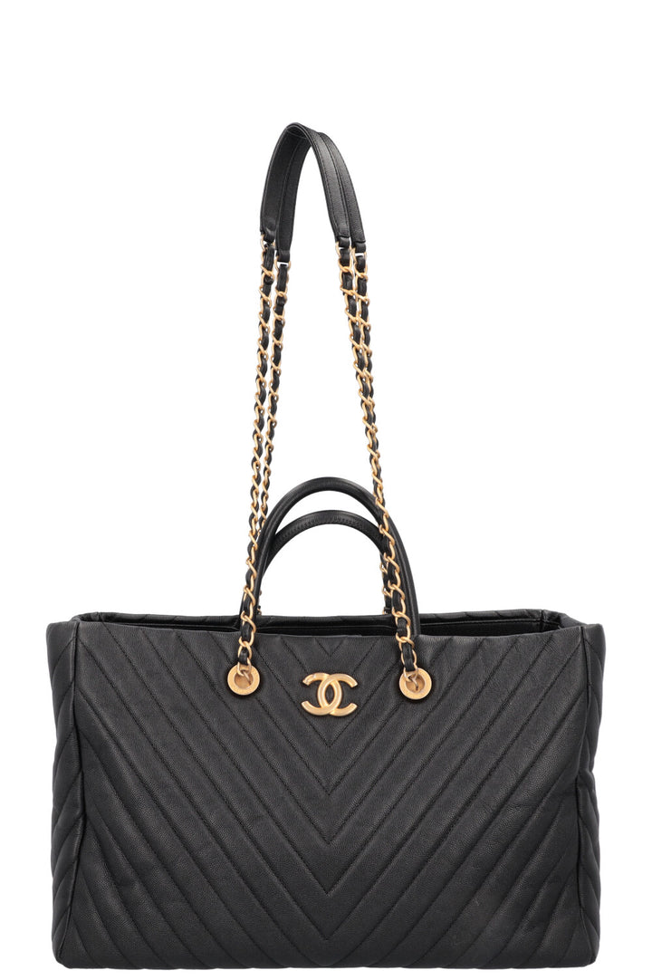 CHANEL Executive 2 Way Tote Bag Leather Black