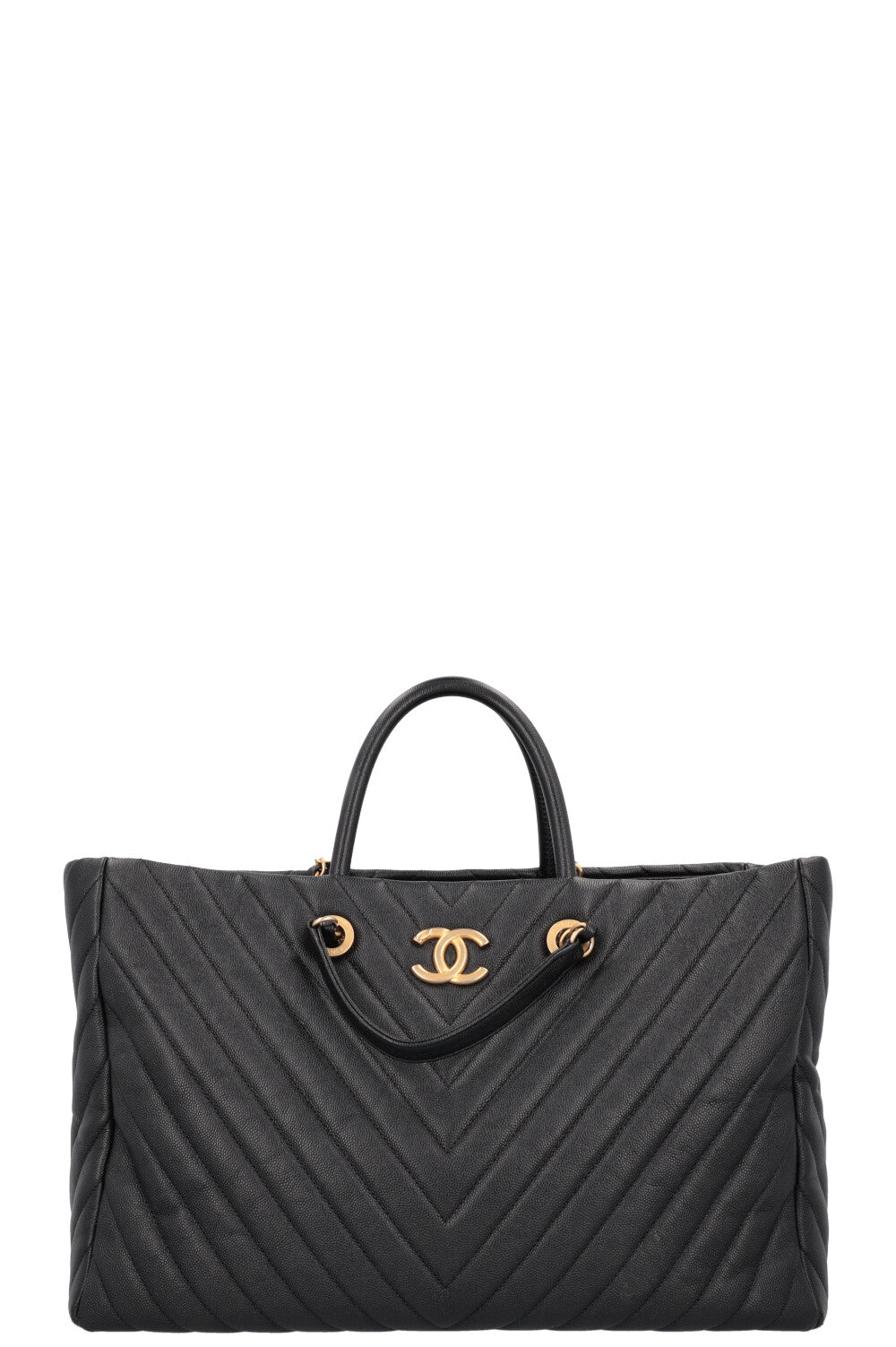 CHANEL Executive 2 Way Tote Bag Leather Black