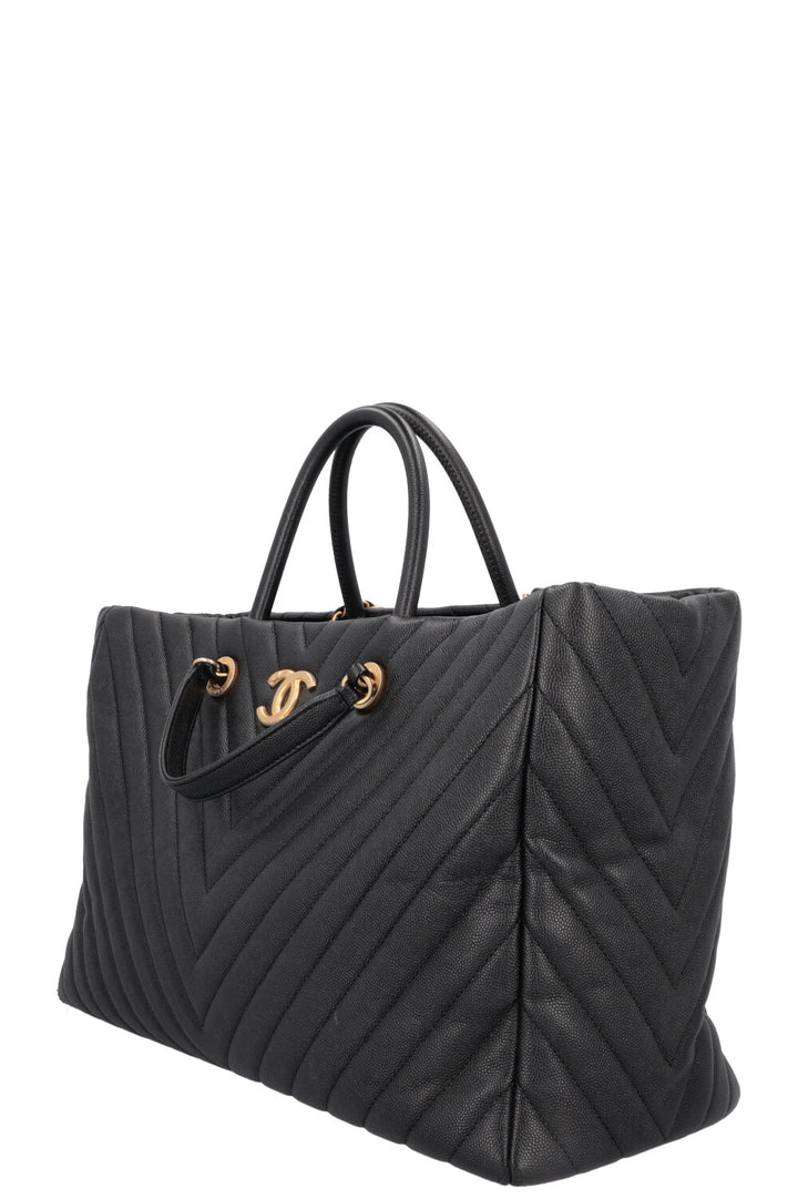 CHANEL Executive 2 Way Tote Bag Leather Black