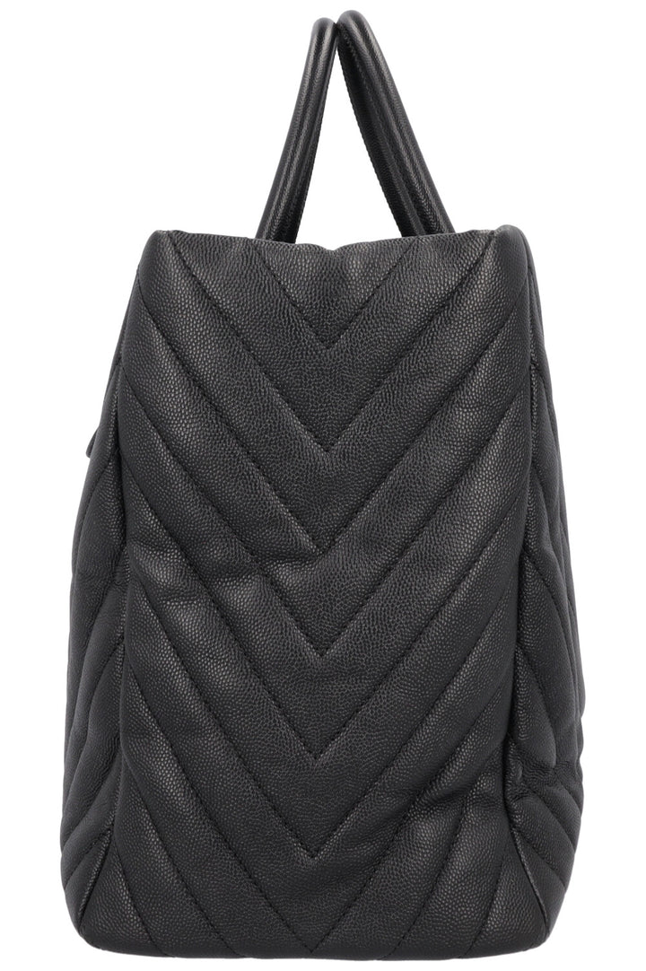 CHANEL Executive 2 Way Tote Bag Leather Black